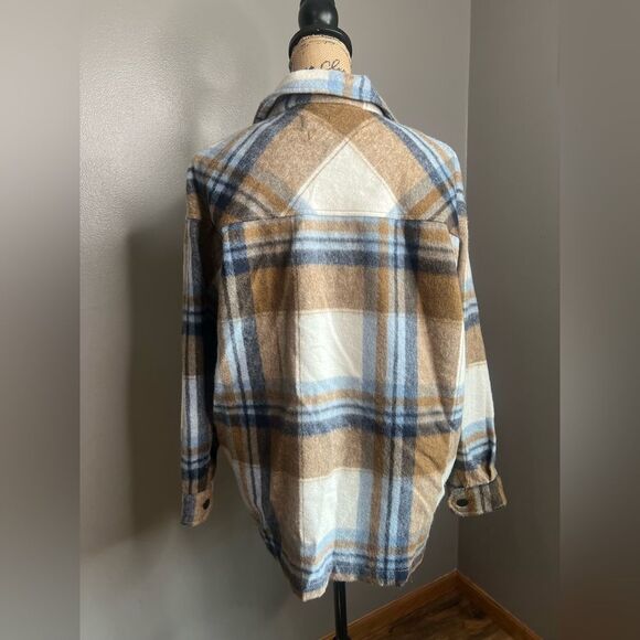 Zara Italian fabric flannel shacket small cozy basic everyday cabincore casual - Picture 2 of 11